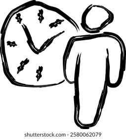 person hour icon in Doodle style