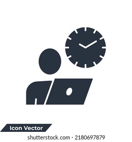 Person Hour Icon Logo Vector Illustration. Part Time Job Symbol Template For Graphic And Web Design Collection