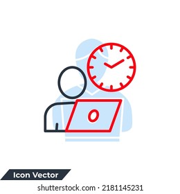 Person Hour Icon Logo Vector Illustration. Part Time Job Symbol Template For Graphic And Web Design Collection