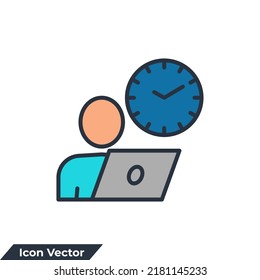 Person Hour Icon Logo Vector Illustration. Part Time Job Symbol Template For Graphic And Web Design Collection