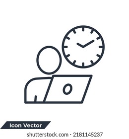 Person Hour Icon Logo Vector Illustration. Part Time Job Symbol Template For Graphic And Web Design Collection