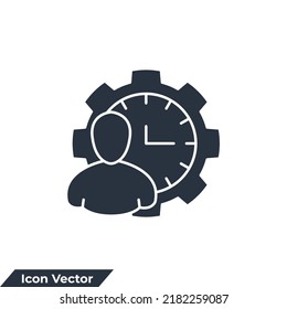 person hour icon logo vector illustration. Time Management symbol template for graphic and web design collection