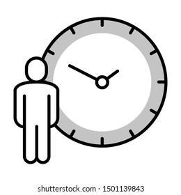 person hour thin line vector icon
