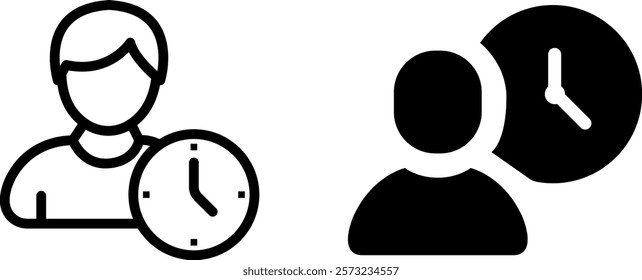 Person Hour Vector Icon Set