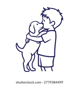 Person Hugging Cat Love Cuddle Illustration