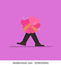 A person hugging a simple heart shape. valentines gift