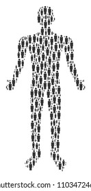 Person human representation. Vector person icons are combined into man combination.