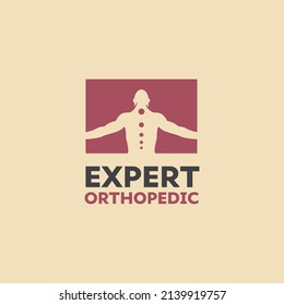 Person, human and spine, orthopedics and physiotherapy logo