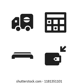 person icon. 4 person vector icons set. transaction, delivery truck and wallet icons for web and design about person theme