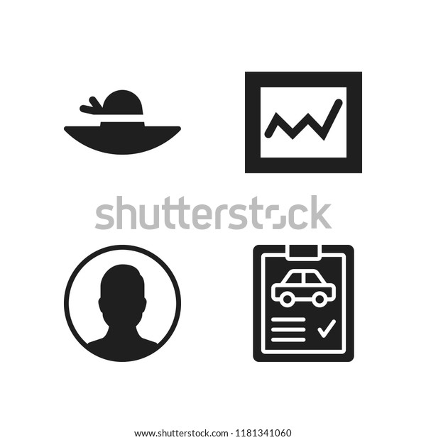 person icon.\
4 person vector icons set. user, car repair and pamela hat icons\
for web and design about person\
theme