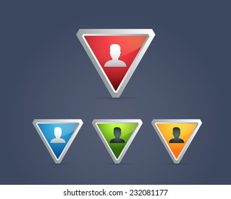 Person Icon Button Vector Design