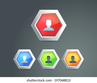 Person Icon Buttton Vector Design