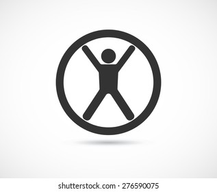 person icon in circle. abstract concept