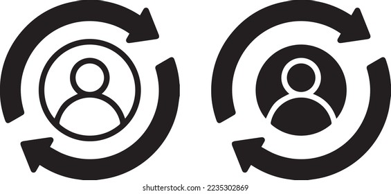 person icon. Client Symbol, Login Head Sign icon design. Monochrome icon. User icon in flat style