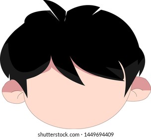 a person icon in a flat style with a face. Vector male character
