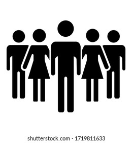icono de persona. icono de grupo de estilo plano. ilustración de grupo de trabajo, equipo de trabajo y organización.