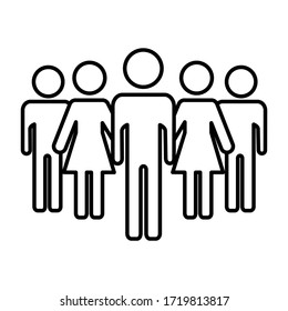 person icon. flat style group icon. illustration of work group, work team and organization.