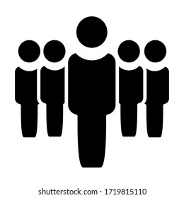 icono de persona. icono de grupo de estilo plano. ilustración de grupo de trabajo, equipo de trabajo y organización.