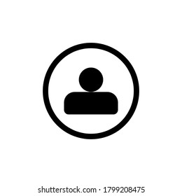 Icono de persona en estilo plano. Símbolo masculino aislado en fondo blanco. Icono abstracto de personas simples en negro.