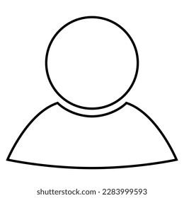 Icono de persona, estilo plano, diseño simple color negro delineado símbolo gráfico avatar, objeto vector para aplicación, interfaz de usuario, web, móvil, fosa láser, pegatina de vinilo. Ilustración del vector fondo aislado.