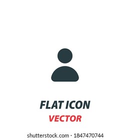 Person icon in a flat style. Vector illustration pictogram on white background. Isolated symbol suitable for mobile concept, web apps, infographics, interface and apps design