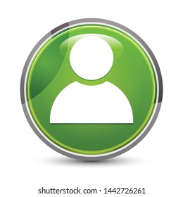 Person icon isolated on elegant green round button vector illustration