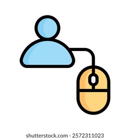 Person icon with mouse, symbolizing user interaction and navigation