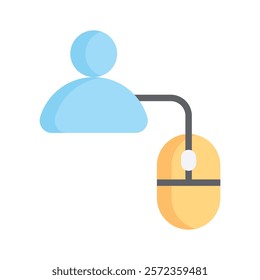 Person icon with mouse, symbolizing user interaction and navigation