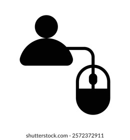 Person icon with mouse, symbolizing user interaction and navigation