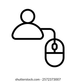 Person icon with mouse, symbolizing user interaction and navigation