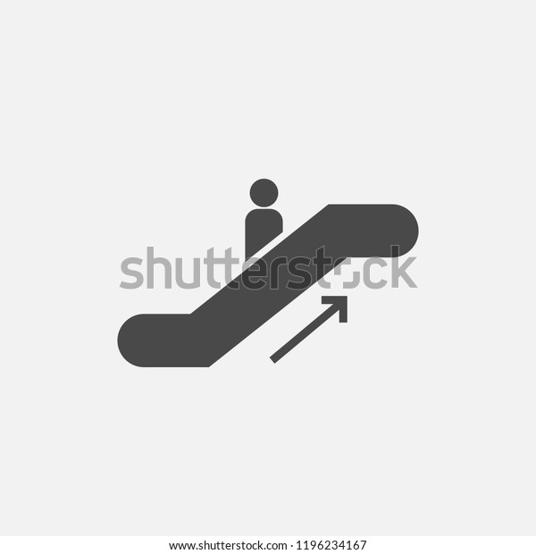 Person Icon On Escalator Moving Arrow Stock Vector (Royalty Free ...