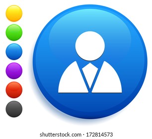 Person Icon on Round Button Collection