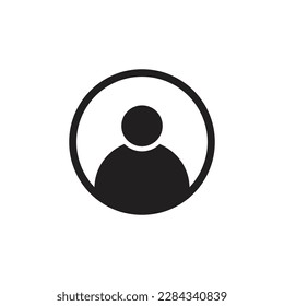 Person icon on white background.