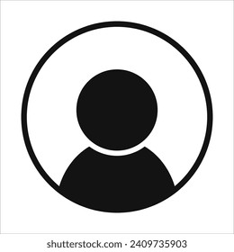 Icono de persona sobre fondo blanco. Icono de usuario en estilo plano, icono monocromo, icono de persona. Ilustración vectorial. EPS 10	
