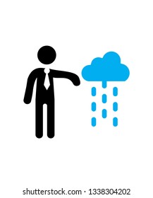person icon , rainy icon , vector