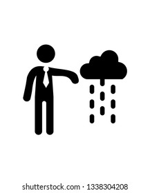 person icon , rainy icon , vector