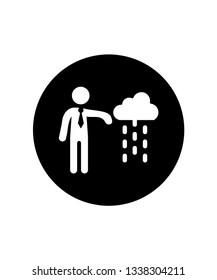 person icon , rainy icon , vector