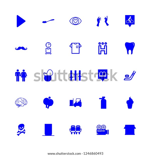 person icon set about vending machine, seat, hockey
and weight vector set