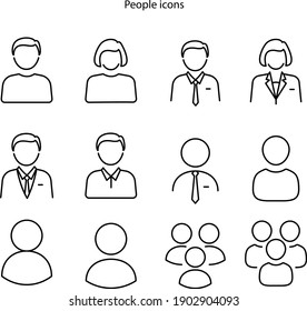 Person Icon Set. Person Icon Design. Person Icon Apps. Person Icon Sign. Set Of Different People Icons, Isolated On White