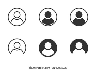 Person icon set. Profile flat symbol. People icon. User sign. People silhouette. Flat vector illustration.