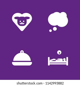 person icon set. room service, sleeping and dog vector icon for graphic design and web
