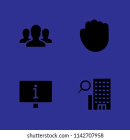 person icon set. users, hotel and monitor vector icon for graphic design and web
