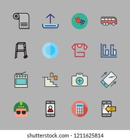 person icon set. vector set about shirt, oven, upload and bus icons set.