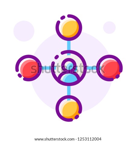 Person icon with sharing line vector illustration in line color design