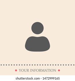 A person icon. The sign of a user. Using of the internet icon. A person icon. A symbol of a person. Vector.