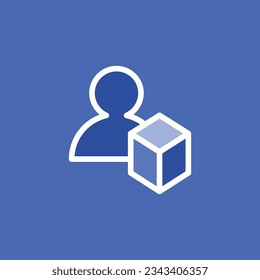 Person icon symbol vector with box