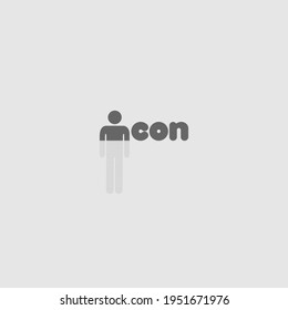 person "icon" symbol vector on grey background