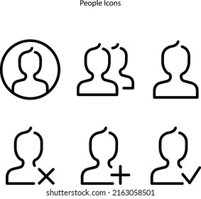 Person icon symbol. Person icon vector. Person. People icon eps. People icon set.