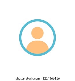 
Person icon, Torso and head in a circle, Social media user profile avatar, vector illustration