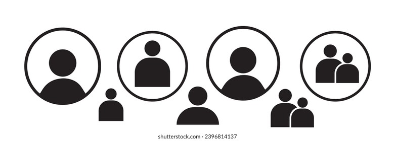 Person icon, Torso and head in a circle, Social media user profile avatar, vector illustration.man icon vector